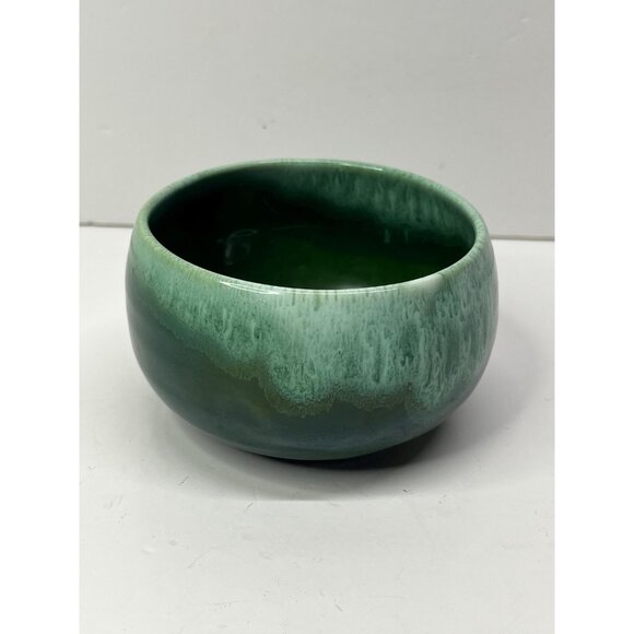 Small Vintage Green Drip Glaze Pottery Bowl Canada 3.5” wide - Picture 4 of 10